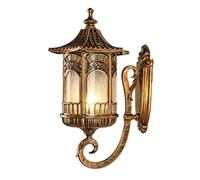 Vintage Patio Outdoor Waterproof Rust Wall Lamp Die-cast Aluminum Frosted Glass Wall Lamps E27 Single Head Wall Light Balcony Terrace Front Door Garden Exterior Wall Aisle Villa Stair Durable ((A)
