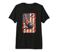 Vintage Patriotic Bowler USA Flag Lane Strike Men Premium T-Shirt
