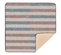 Vintage Pattern Distressed Flag Large Non-Slip Baby Playmat for Floor Washable Tummy Time & Crawling Mat for Baby Toddler Infant, 50'' x 50''