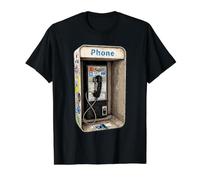 Vintage Pay Phone Nostalgia Value Graphic T-Shirt, Men, Black, L