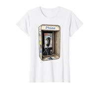 Vintage Pay Phone Nostalgia Value Graphic T-Shirt, Women, White, XS