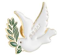 Vintage Peace Dove Brooch Pin Zinc Alloy for Shawl | White Finish, Communion and Baptism Gifting, Office Wear or Wedding Accessory, Detailed Workmanship