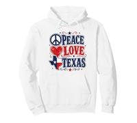 Vintage Peace Love Texas Patriotic Texas Pride American Flag Pullover Hoodie