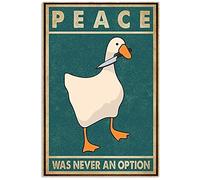 Vintage Peace Was Never an Option Duck Poster Indoor Home Decor Gift Wall Art Decoration Metal Plaque Poster Metal Sign 6x8 Inch