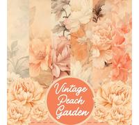 Vintage Peach Garden Scrapbook Paper.: Decorative Pattern for Junk Journal, Card Making, Origami, Paper Crafts.
