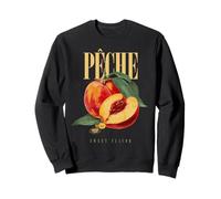 Vintage Peaches Tropical Flavor Organic Fruit Botanical Art Sweatshirt