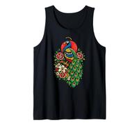 Vintage Peacock Lover Bird Tattoo Style Birdwatching Design Tank Top