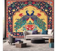 Vintage Peacock Mural Wallpaper, Chinoiserie Floral Wallpaper for Bedroom, Living Room, TV Backdrop, Office, Hotel Wall Background Decoration Non-Woven Wall Paper 150 X 105 cm (WxH) 9JIU58