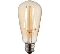 Modern LED Filament PEAR Shaped Light Bulb - 140mm Tall Tinted Amber Glass - E27 Edison Screw - 2W Warm White | 210 Lumen | 2200K | Vintage Style Decorative Lamp - Energy Saving