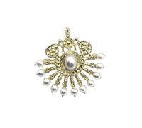 Vintage Pearl Brooch Hollow Open-screen Bird Fan-shaped Corsage Temperament Elegant Banquet Dress Suit Accessories Pin