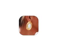 Vintage Pearl Earrings for Women Exaggerated Gold Chunky Oval Pearl Drop Earrings Geometric Textured Circle Statement Earrings Trendy Jewelry Gifts, Large, Metal, No Gemstone