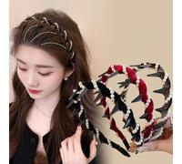 Vintage Pearl Headbands for Women - High Cranium Hairband - Decorative Non-Slip Headband with Teeth for Girls Beach Date School Work Dinner Wedding Banquet Bridal Party Occasions
