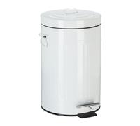 Relaxdays Pedal Bin, Vintage Under Kitchen Counter & Bathroom Bin, Metal, 12 L, White