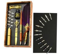 Vintage Pen Set - Antique Pen for Writing - Upgraded Seal Stamp Kit with Replacement Tips, Luxury Vintage Signature Pen Gift Set