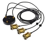 Vintage Pendant Light Fitting Multi Light Modern Retro Industrial Style E27 Lamp Holder 200cm Cable Spider Pendant Light for Kitchen Island Living Room Dining Room (Bronze Gold, 3 Lights)