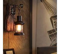 Vintage Pendant Lights Dining Room Indoor Ceiling Lighting Retro Industrial Wood and Metal Hanging Lamp Glass Lampshade for E27 Base Room Bar Decoration Adjustable Ceiling Light Fixture,1 Head