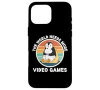 Vintage Penguin The World Needs More Video Games Lover Case for iPhone 16 Pro Max