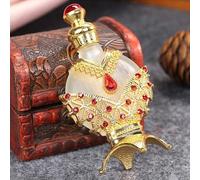 Vintage Perfume Bottle 10ml, Crystal Rhinestone Inlayed Decorative Perfume Bottles, Empty Refillable Essential Oil Dropper Bottle Glass Perfume Bottles Home Decor Women Girl Gift