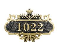 Vintage Personalised Acrylic Door Number Plaque - Customised House, Room Sign Plate, Self Adhesive - 1-13 Numbers for Home, Hotel, Flat, Office, Dormitory