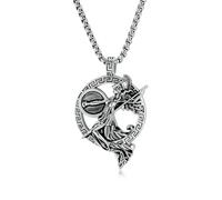 Vintage Personality Greek Goddess Titanium Steel Necklace Roman Mythological Warrior Minerva Goddess Pendant
