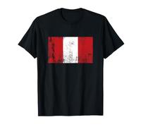 Vintage Peruvian Banner Fan Peru Flag Retro T-Shirt