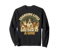 Vintage Pet Rescue Design Changing Lives One Paw At A Time Sweatshirt