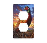 Vintage Pheasant Outlet Cover Light Switch Cover Decorative 1 Gang Wall Plate for Kitchen Room Bathroom Size 7x11.4cm