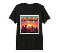 Vintage Phoenix City Arizona Skyline Sunset Retro Sun Urban Premium T-Shirt