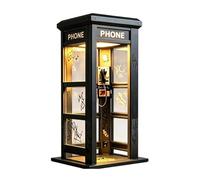 Vintage Phone Booth Ambient Lamp,Retro Street Telephone Booth Table Lamp with Warm LED Light,Classic Mini Phonebooth Accent Light for Bedroom Desk Home Office Study Bar Decor