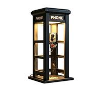Vintage Phone Booth Ambient Lamp, Retro Tall LED Night Light for Bedroom Home Office, Classic British Phone Booth Decor Accent Lighting, Warm Glow Study Room Lamp (2 PC)