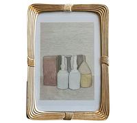 Vintage Photo Frame for Wedding Photos, 6-Inch Rectangular with Knot Pattern Round with Bow, Metal and Glass(6-inch)