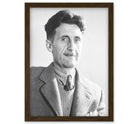 Vintage Photo Portrait 1984 Writer Author George Orwell Artwork Framed Wall Art Print A4 Artery8 Brown One Size