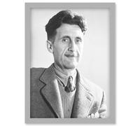 Vintage Photo Portrait 1984 Writer Author George Orwell Artwork Framed Wall Art Print A4 Artery8 Light Grey One Size