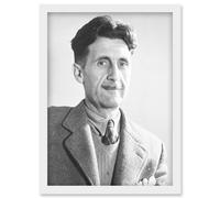 Vintage Photo Portrait 1984 Writer Author George Orwell Artwork Framed Wall Art Print A4 Artery8 White One Size