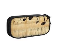 Vintage Piano Pencil Case for Boys Girls Music Note Large Pen Bag Desk Stationery Organizer Pencil Pouch for School Office Zippered Makeup Bag