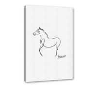 Vintage Picasso Exhibition Poster Black and White Animals Drawing Picasso Animal Line Art Sketch Print Wall Art Pictures Home Decor (SKU22,12x16inch=(30x40cm),Framed(Wrapped Canvas))