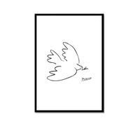 Vintage Picasso Exhibition Poster Black and White Animals Drawing Picasso Animal Line Art Sketch Print Wall Art Pictures Home Decor (SKU23,12x16inch=(30x40cm),Black Metal Frame)