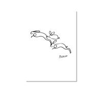 Vintage Picasso Exhibition Poster Black and White Animals Drawing Picasso Animal Line Art Sketch Print Wall Art Pictures Home Decor (SKU4,11x14inch=(28x35cm),Unframed)