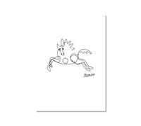 Vintage Picasso Exhibition Poster Black and White Animals Drawing Picasso Animal Line Art Sketch Print Wall Art Pictures Home Decor (SKU9,20x28inch=(50x70cm),Unframed)