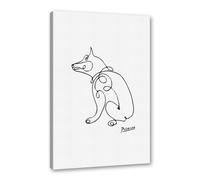 Vintage Picasso Exhibition Poster Black and White Animals Drawing Picasso Animal Line Art Sketch Print Wall Art Pictures Home Decor (SKU5,16x20inch=(40x50cm),Framed(Wrapped Canvas))