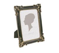 Vintage Picture Frame 4x6 Inch, Luxury Antique Photo Frames with Glass Front, Tabletop Wall Hanging, Black Gold