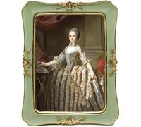 Vintage Picture Frame Antique Ornate Green Photo Frame, for Table Top and Wall Display, Decorative Floral Design Retro Home Decor, Photo Gallery Art (Art Deco, Green, 4X6)