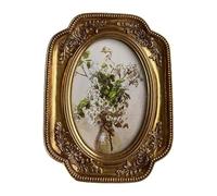 Vintage Picture Frame Photo Display Holder American Resin Retro Picture Gallery Art Photo Frame for Table Hallway Home Decor, Gold