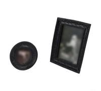 Vintage Picture Frames Black Baroque Style Ornate Resin Photo Frame Set with Easel Stand and Wall Hook - For Tabletop or Wall Display Home Decor(SET)