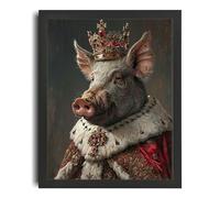 Vintage Pig Wall Art Pig King Portrait Renaissance Animal Painting Royal Print Poster A5 - Wall Art Home Decor Movie Poster Canvas Film Cinema Retro Vintage Cult Classic Nostargic Saga Modern reprint