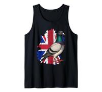Vintage Pigeon Racing British UK Union Jack Patriotic Bird Tank Top