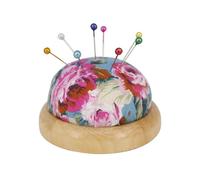 Vintage Pin Cushion - Solid Wood Rounded Sewing Pincushion | Smooth Base Pin Holder | Japanese-Style Embroidery Needle Cushion for Artisans, Teens, Mom, and Grandmothers
