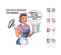 Vintage Pin Up Calendar, Square Retro Pin Ups Wall Calendar 2026 Notebook Hangable Planner for Home Bedroom Workplace Decorations, 28x28cm