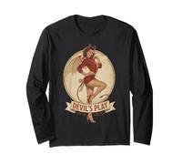 Vintage Pin-Up Devil Girl Retro She-Devil Demoness Classic Long Sleeve T-Shirt