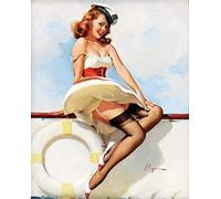 Vintage Pin Up Girl Poster 0013 ... Various Sizes (A4 Size 21 x 29 cms)